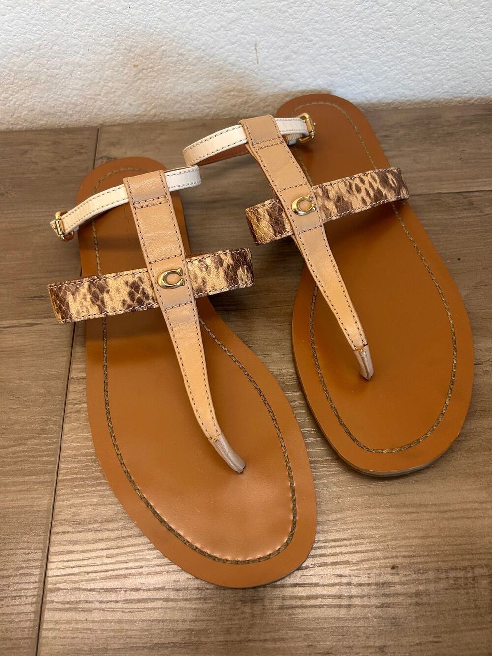 Coach Snakeskin Sandals SZ 9.5